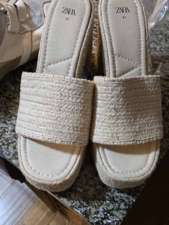 Zara Shoes - ZARA Women's Cream Espadrille Slide Sandals